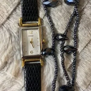 NWOT Coach watch and necklace Coach Coach Script Heart Necklace main image 3